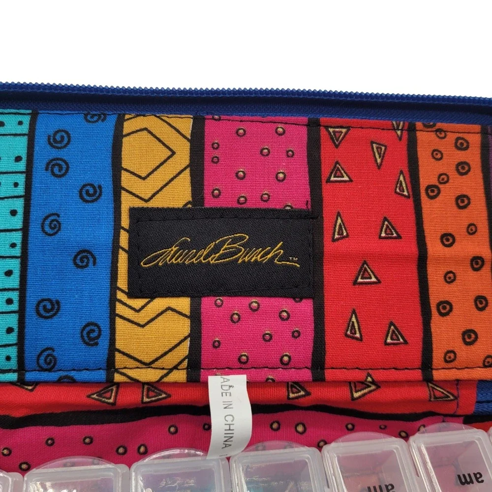 Laurel Burch 7-Day Pill Organizer– Indigo Cats Design Travel Pill Box Multicolor